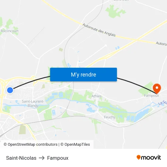 Saint-Nicolas to Fampoux map