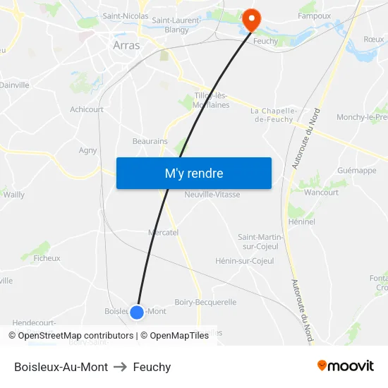 Boisleux-Au-Mont to Feuchy map