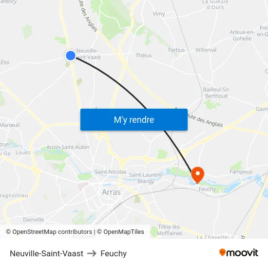 Neuville-Saint-Vaast to Feuchy map