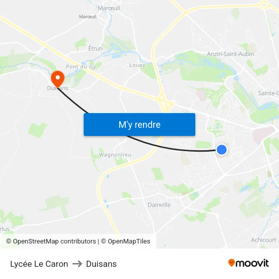 Lycée Le Caron to Duisans map