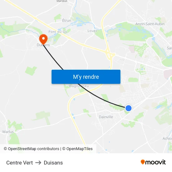 Centre Vert to Duisans map