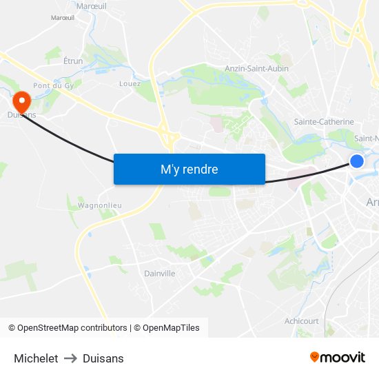 Michelet to Duisans map