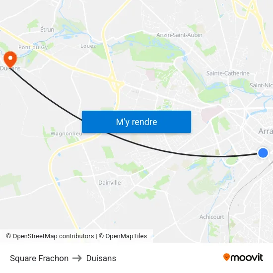 Square Frachon to Duisans map