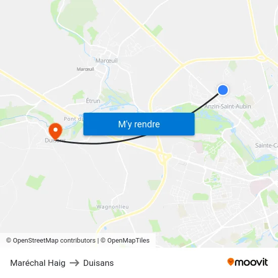 Maréchal Haig to Duisans map