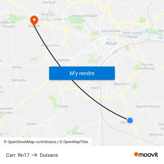 Carr. Rn17 to Duisans map