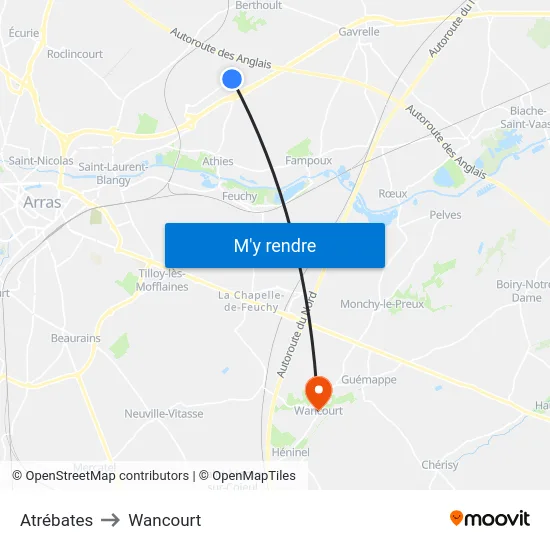 Atrébates to Wancourt map