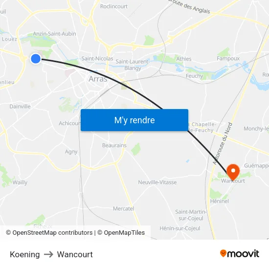 Koening to Wancourt map
