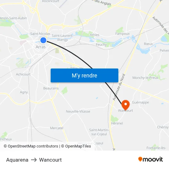 Aquarena to Wancourt map