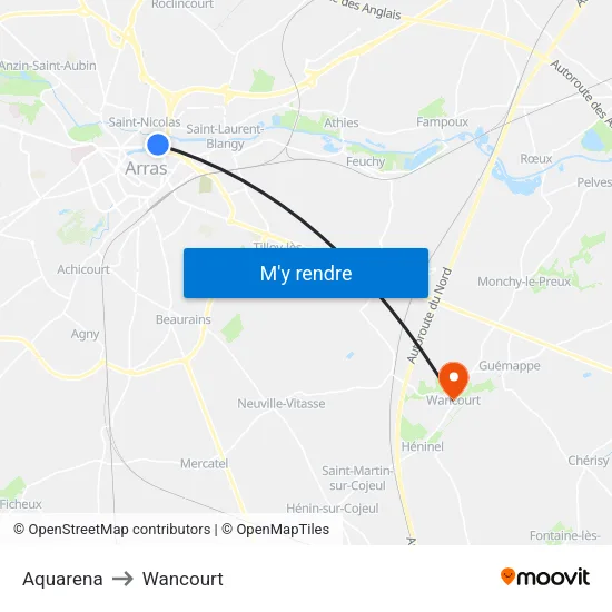 Aquarena to Wancourt map