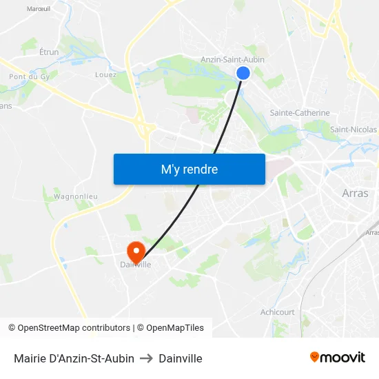 Mairie D'Anzin-St-Aubin to Dainville map