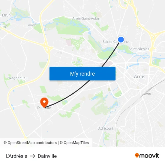 L'Ardrésis to Dainville map
