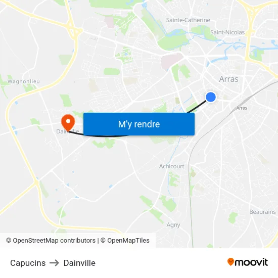 Capucins to Dainville map