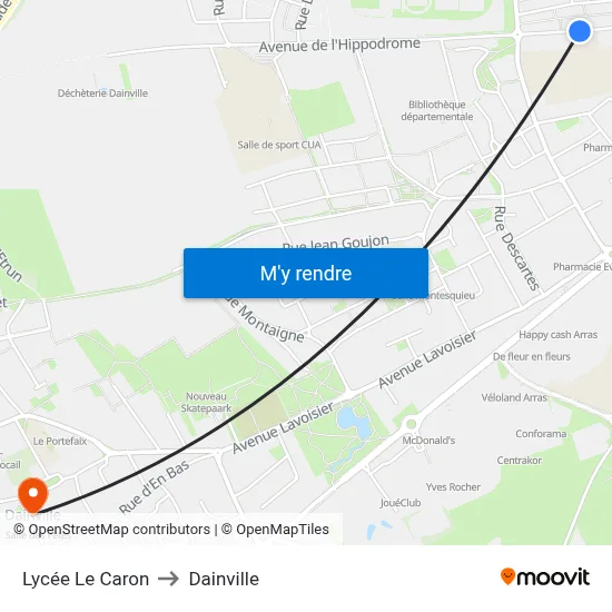 Lycée Le Caron to Dainville map