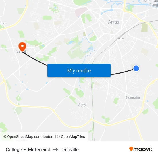 Collège F. Mitterrand to Dainville map