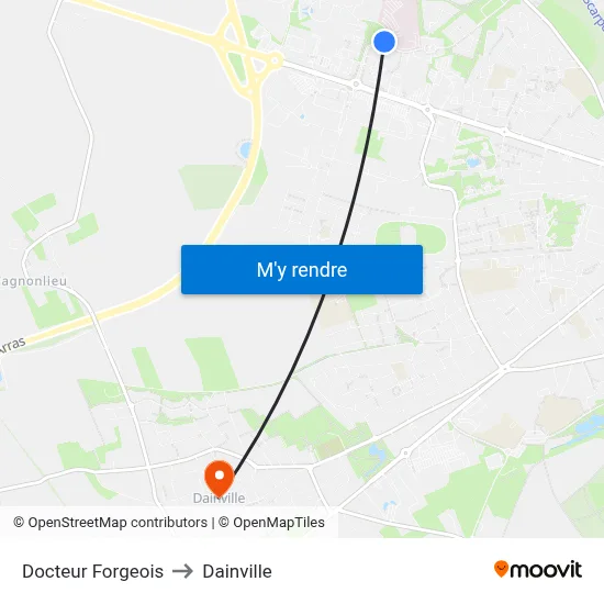 Docteur Forgeois to Dainville map