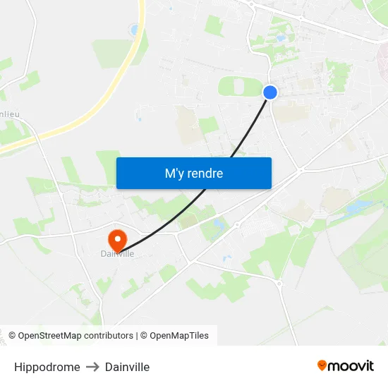 Hippodrome to Dainville map
