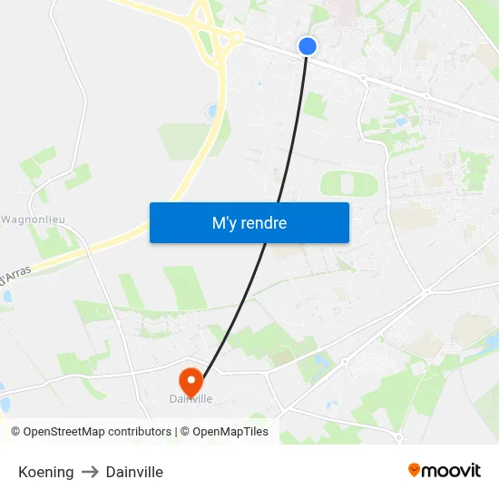 Koening to Dainville map