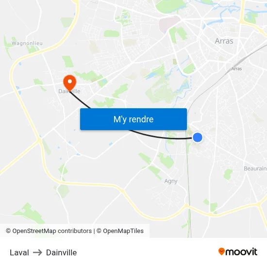 Laval to Dainville map