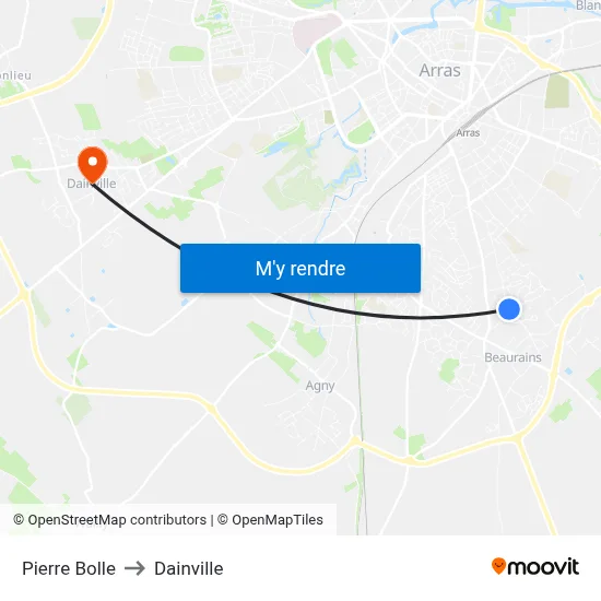 Pierre Bolle to Dainville map