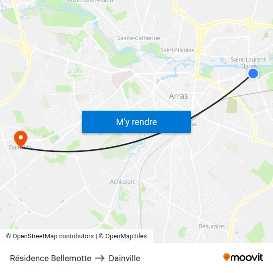 Résidence Bellemotte to Dainville map