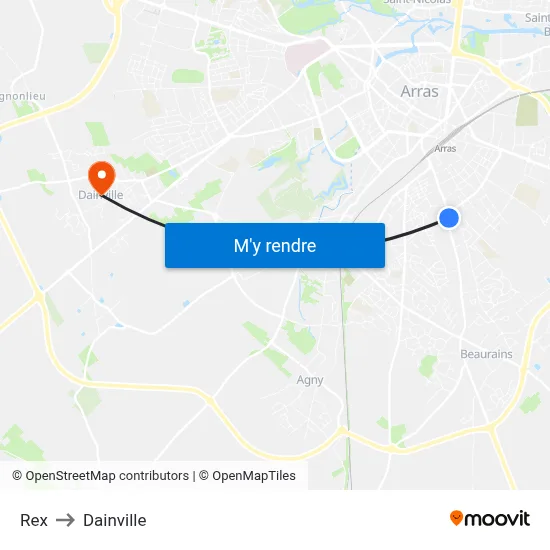 Rex to Dainville map