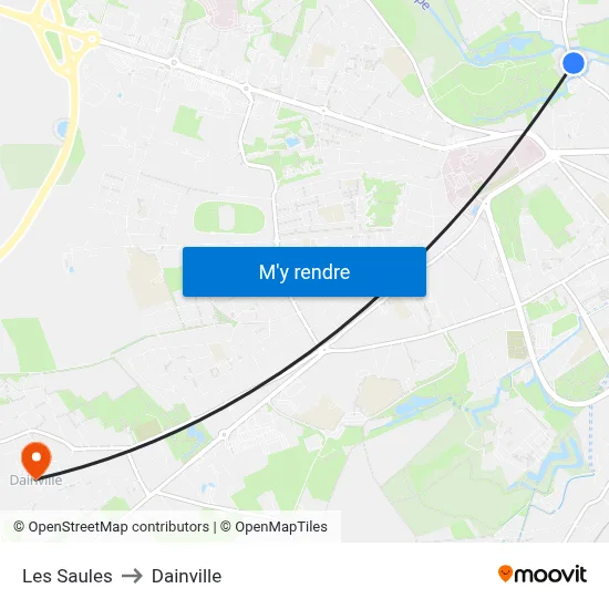 Les Saules to Dainville map