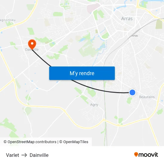 Varlet to Dainville map