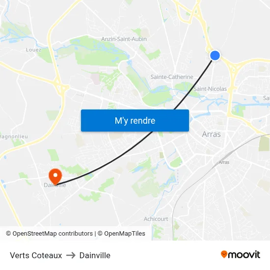 Verts Coteaux to Dainville map