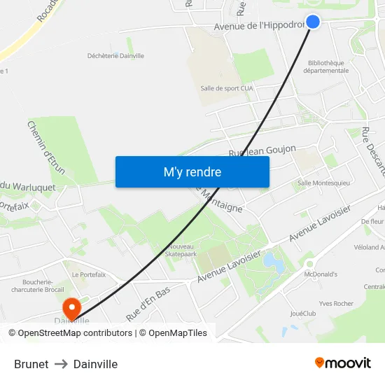Brunet to Dainville map