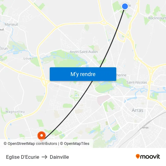 Eglise D'Ecurie to Dainville map
