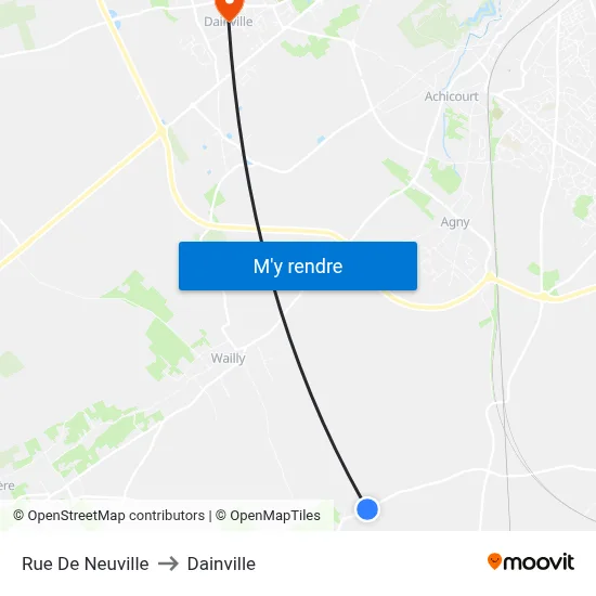 Rue De Neuville to Dainville map