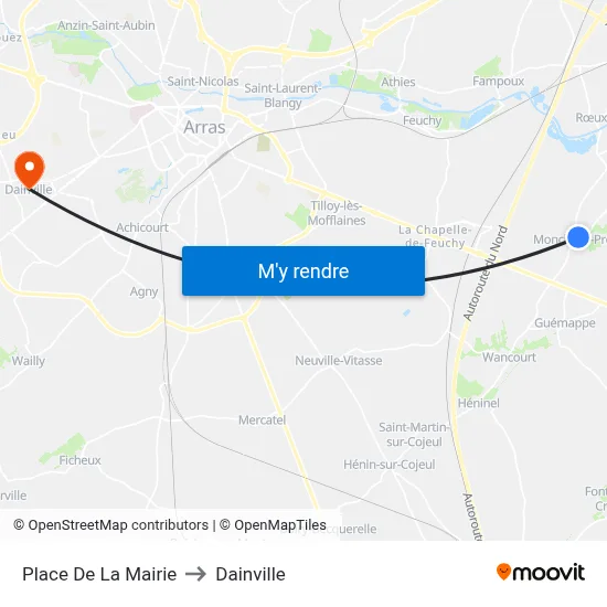 Place De La Mairie to Dainville map