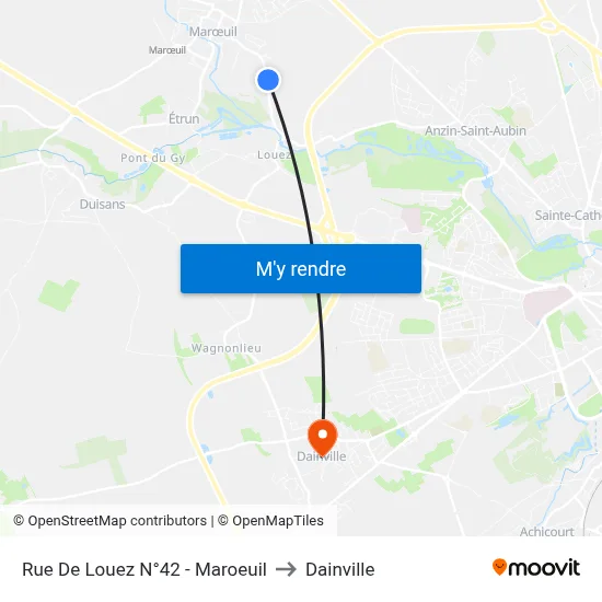 Rue De Louez N°42 - Maroeuil to Dainville map