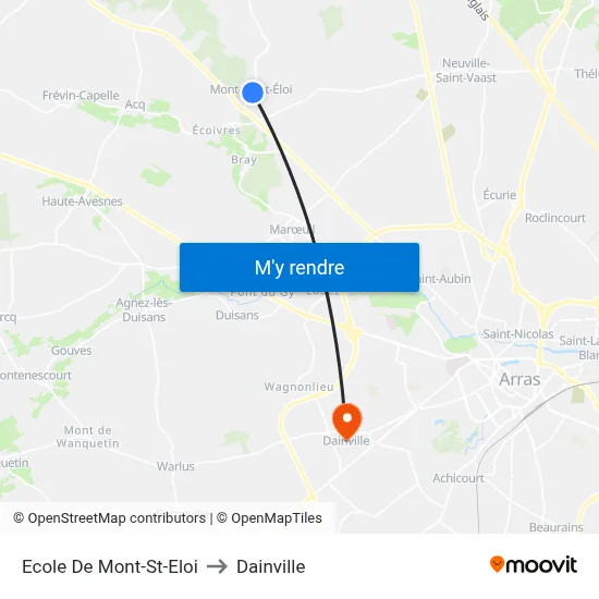 Ecole De Mont-St-Eloi to Dainville map