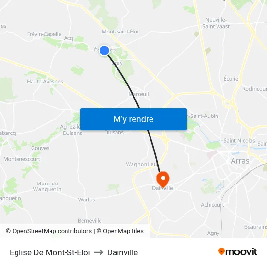 Eglise De Mont-St-Eloi to Dainville map