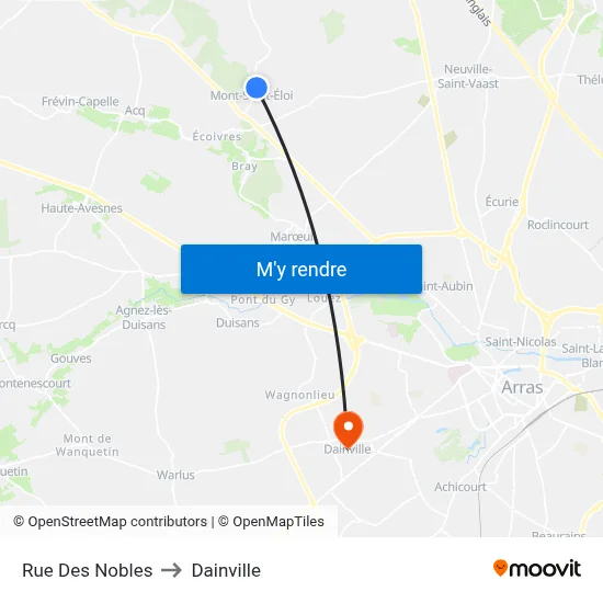 Rue Des Nobles to Dainville map