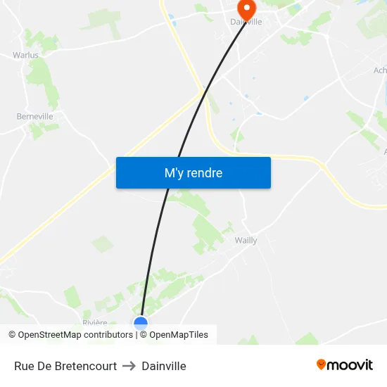 Rue De Bretencourt to Dainville map
