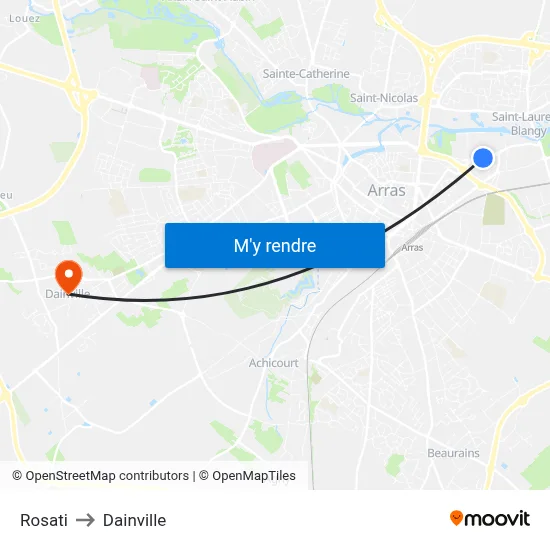 Rosati to Dainville map