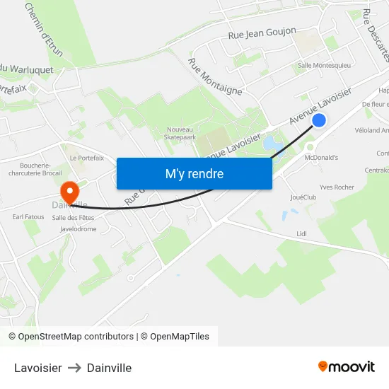 Lavoisier to Dainville map