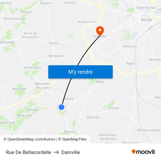 Rue De Bellacordelle to Dainville map