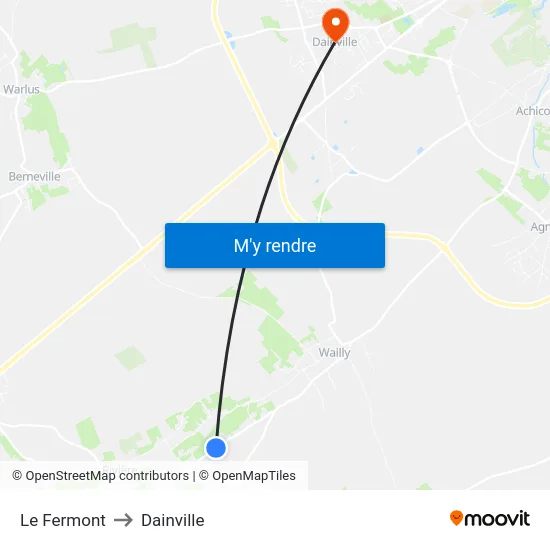 Le Fermont to Dainville map
