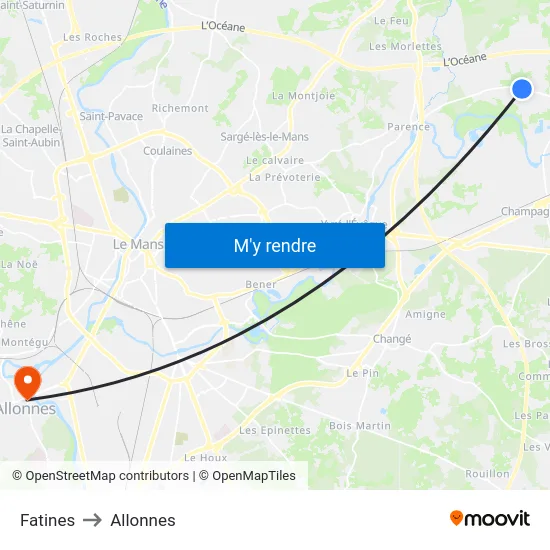Fatines to Allonnes map