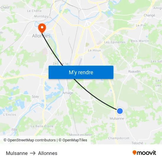 Mulsanne to Allonnes map
