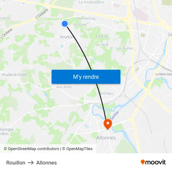 Rouillon to Allonnes map