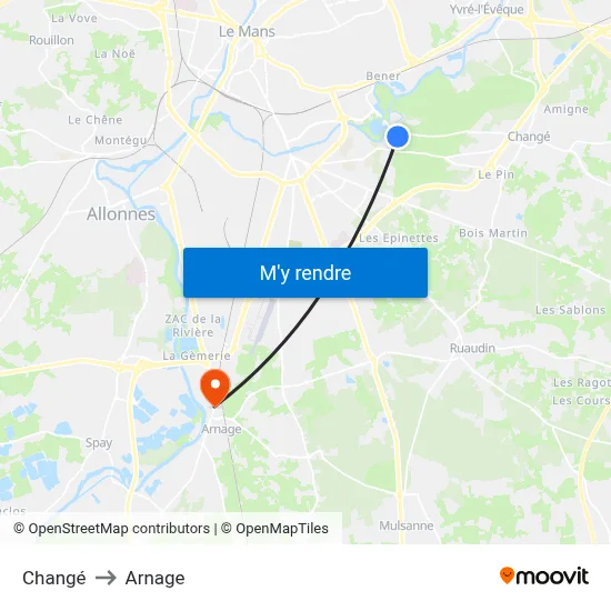 Changé to Arnage map