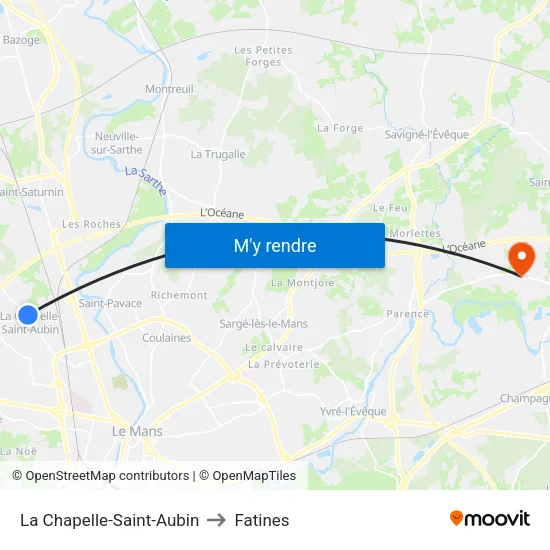 La Chapelle-Saint-Aubin to Fatines map