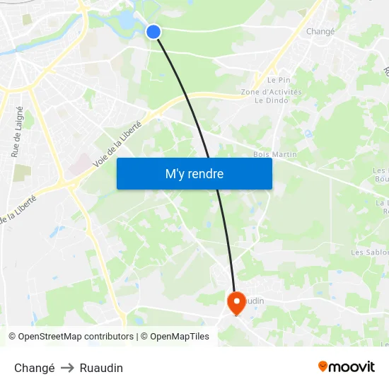 Changé to Ruaudin map