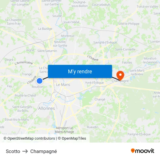 Scotto to Champagné map