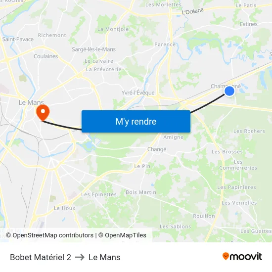 Bobet Matériel 2 to Le Mans map