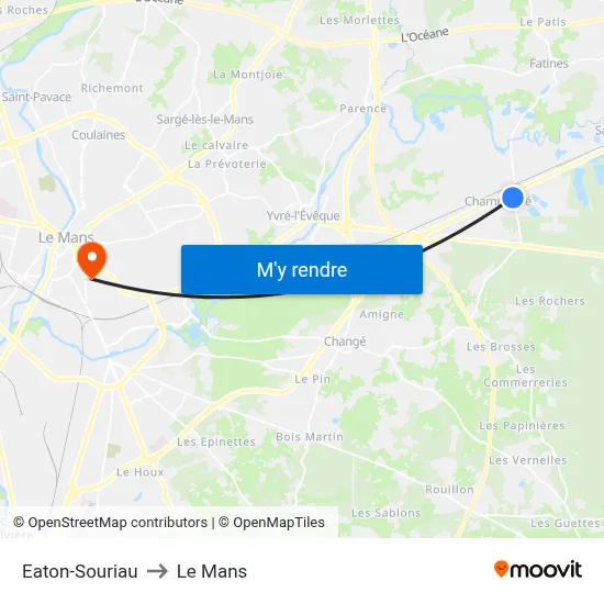 Eaton-Souriau to Le Mans map